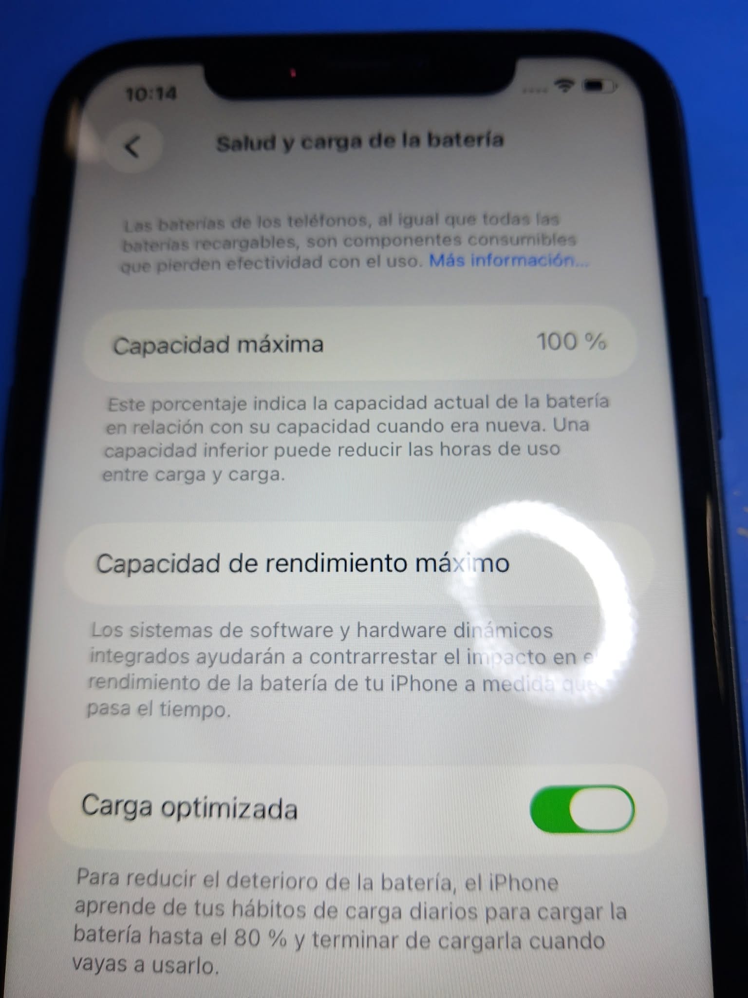 Salud de batería al 100 por ciento en el iPhone 11